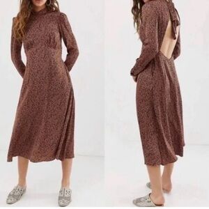 Free People Brown Patterned Maxi Dress